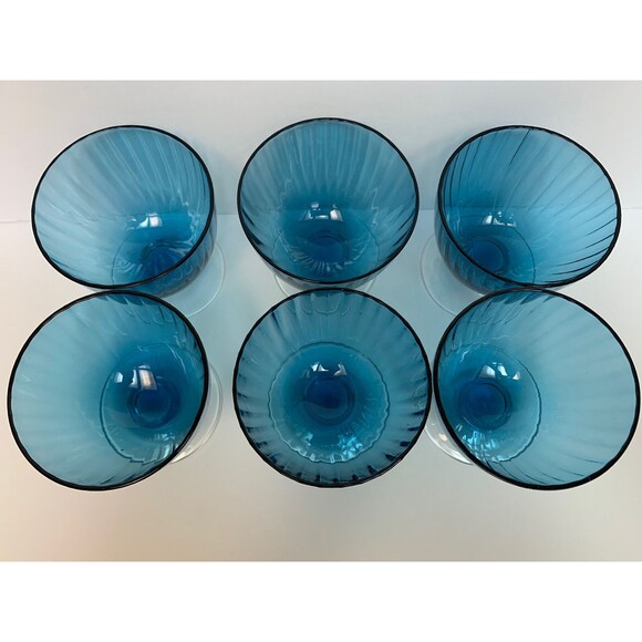 Vintage Artland Aldrich Dessert Cups Sky Blue 10-Ounce Set Of 6 - Picture 2 of 7